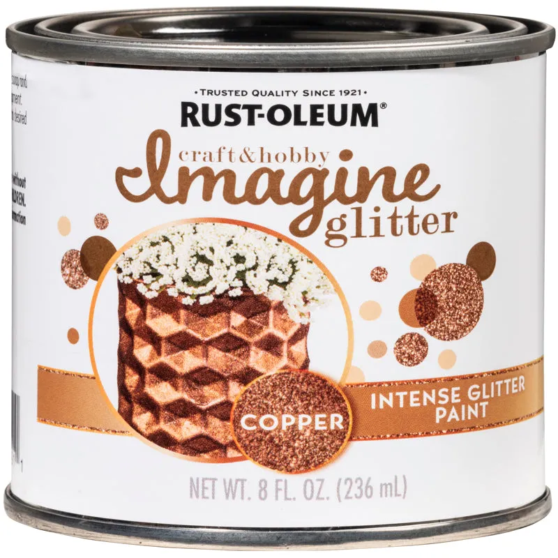 Rust-Oleum Imagine Glitter Copper Water-Based Glitter Paint Interior 8 oz