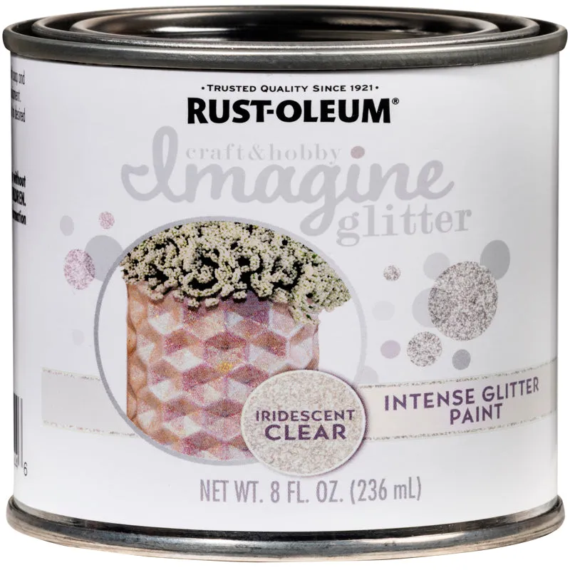 Rust-Oleum Imagine Glitter Iridescent Clear Water-Based Glitter Paint Interior 8 oz