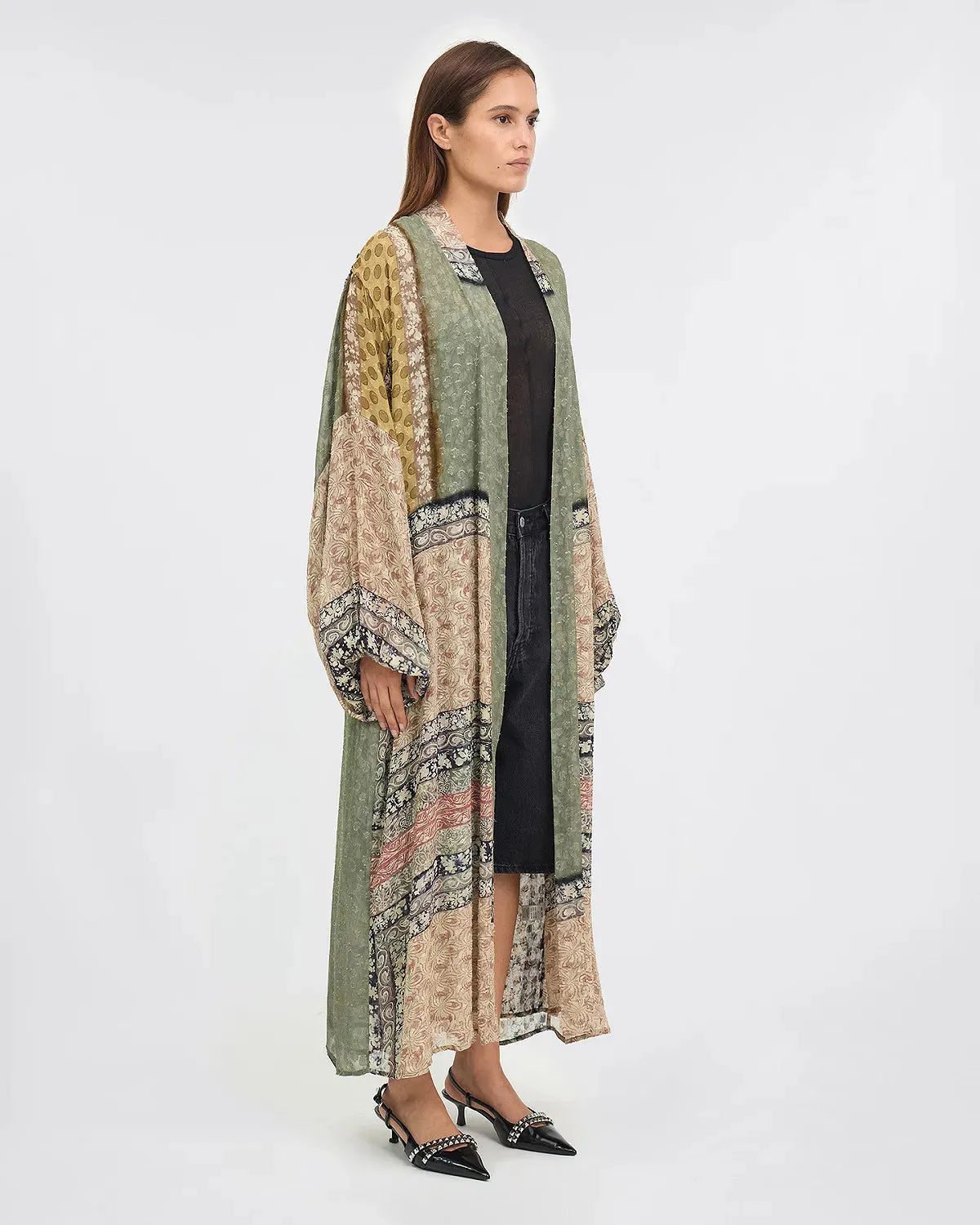 Sacra Patch Print Kimono