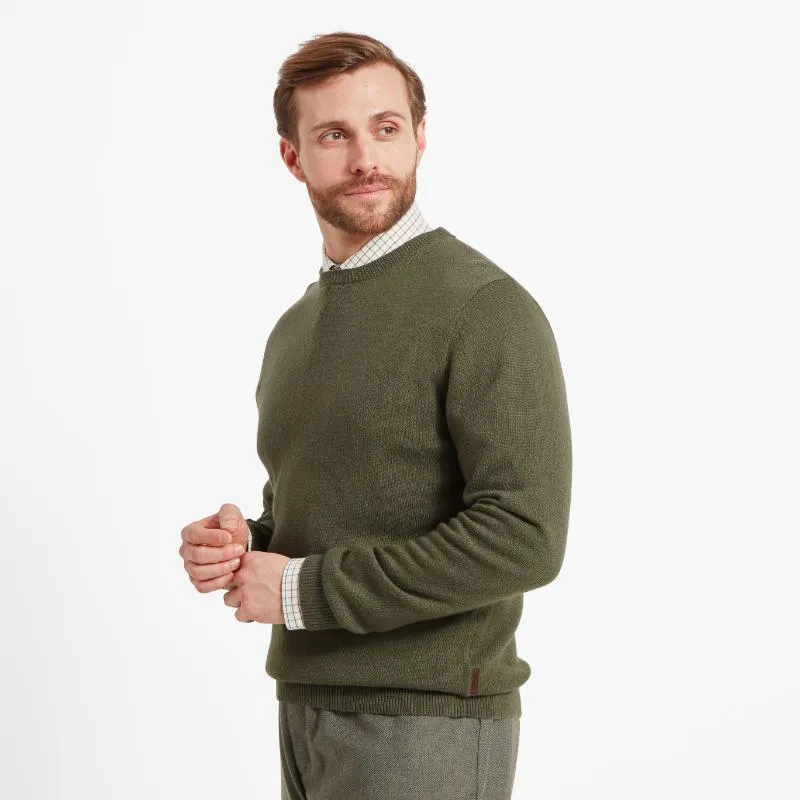 Schoffel Lambswool Crew Neck Jumper - Moss