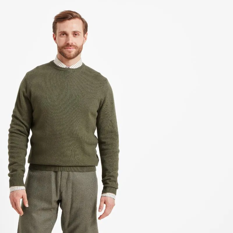 Schoffel Lambswool Crew Neck Jumper - Moss