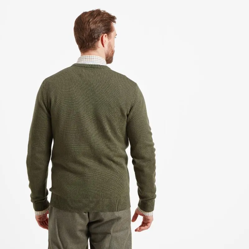 Schoffel Lambswool Crew Neck Jumper - Moss