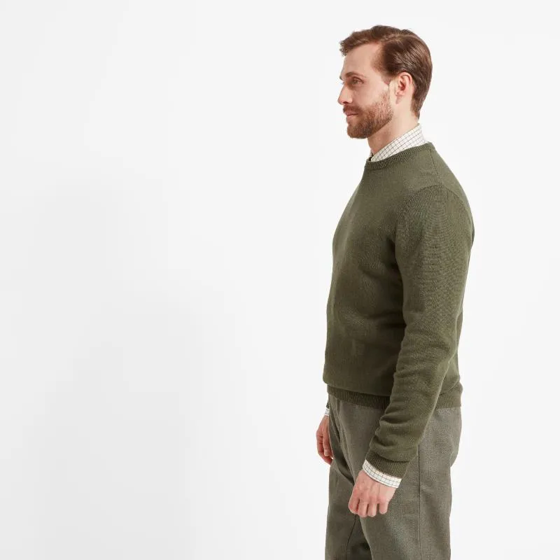 Schoffel Lambswool Crew Neck Jumper - Moss