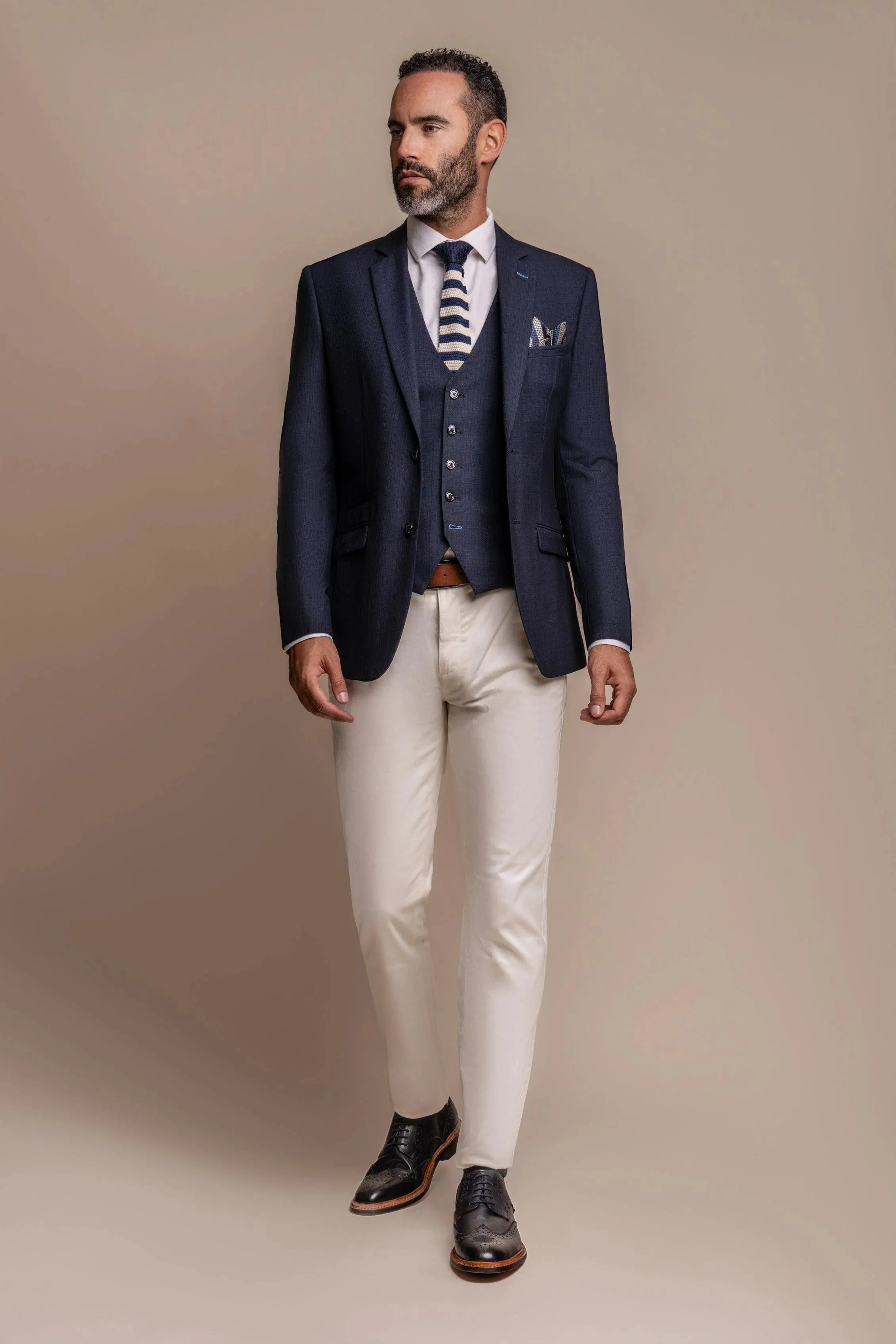 Seeba Navy with Dakota Ecru Chinos