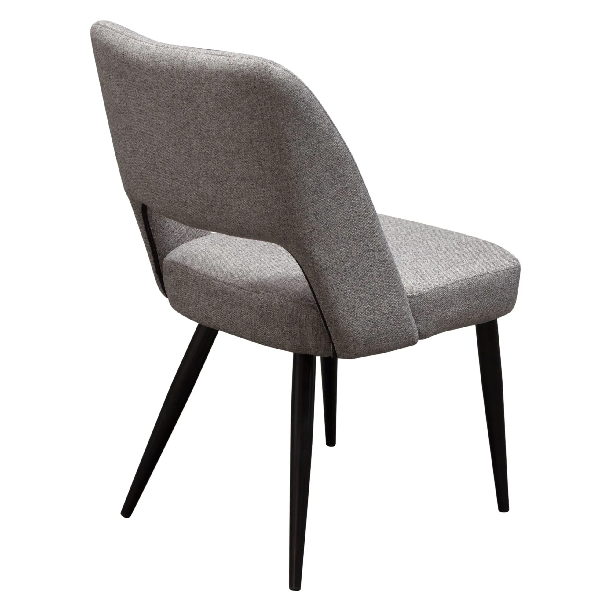 Set of (2) Reveal Dining Chairs in Grey Fabric w/ Black Powder Coat Metal Leg by Diamond Sofa