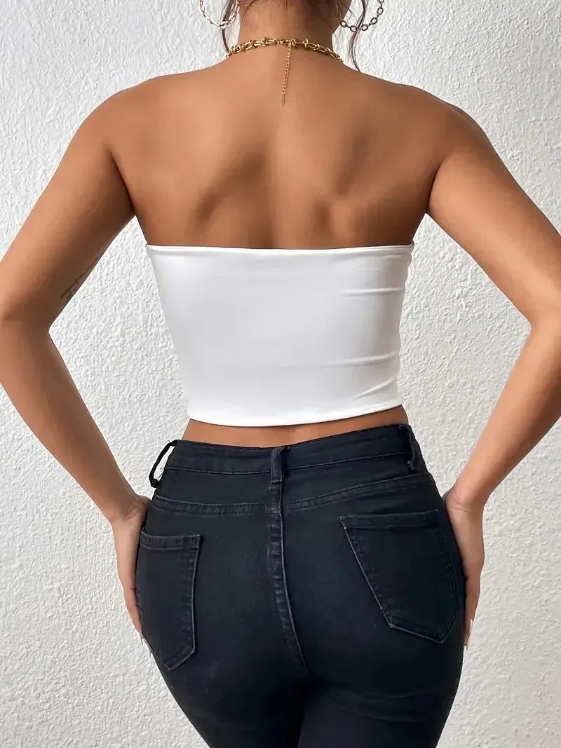 Sexy Bodycon Crop Tube Top Stretchy Every Day Crop Top