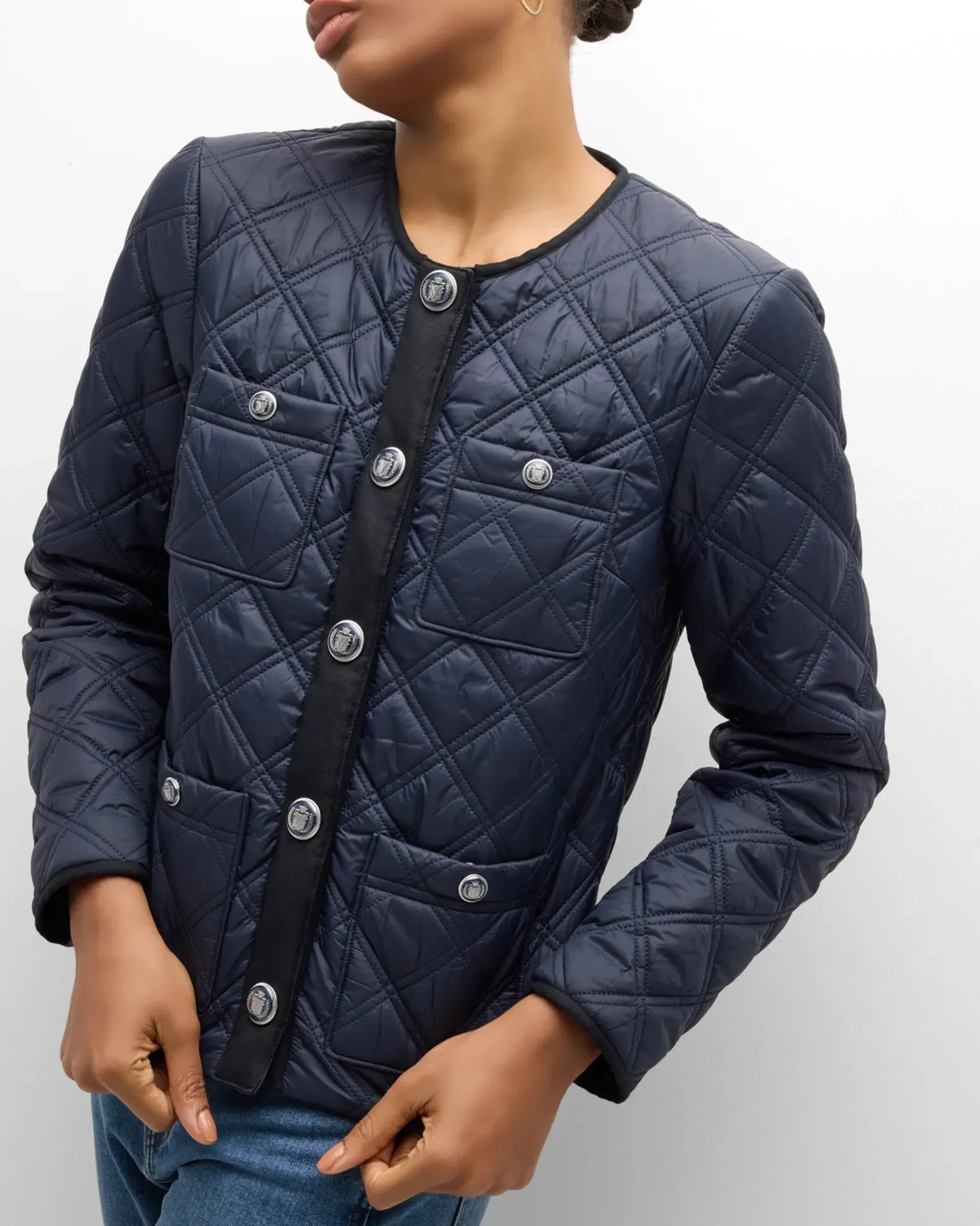 Shalia Quilted Jacket - Navy