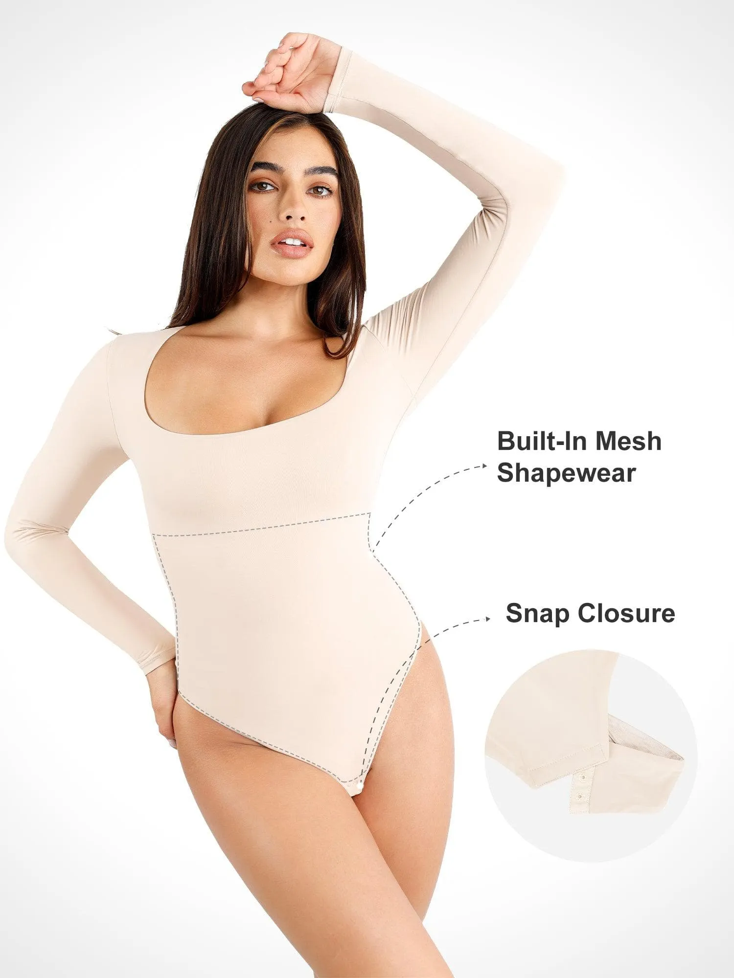 Shapewear Cloudsense Long Sleeve Seamless Bodysuit