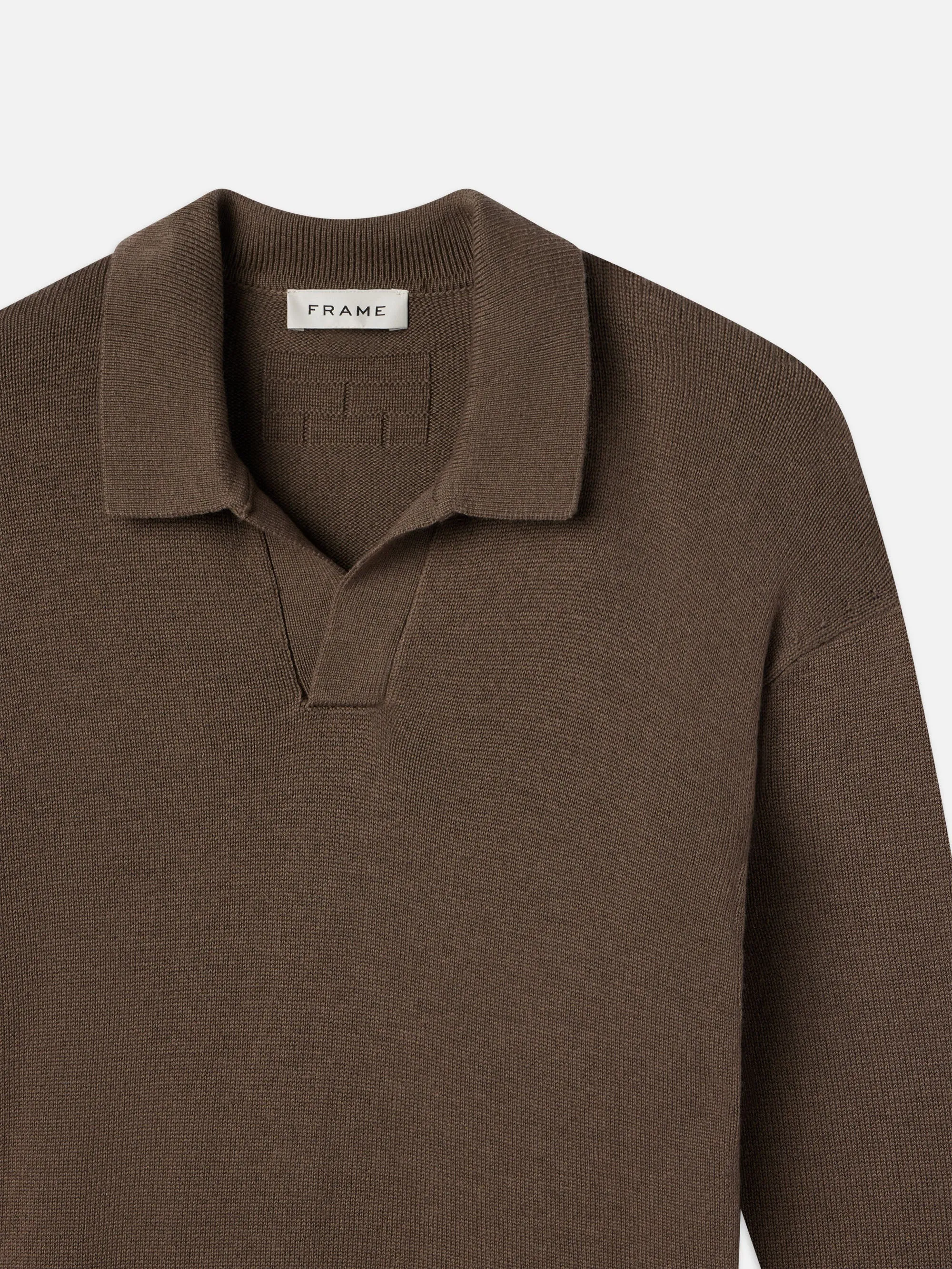 Silk Blend Polo Sweater -- Soft Mocha