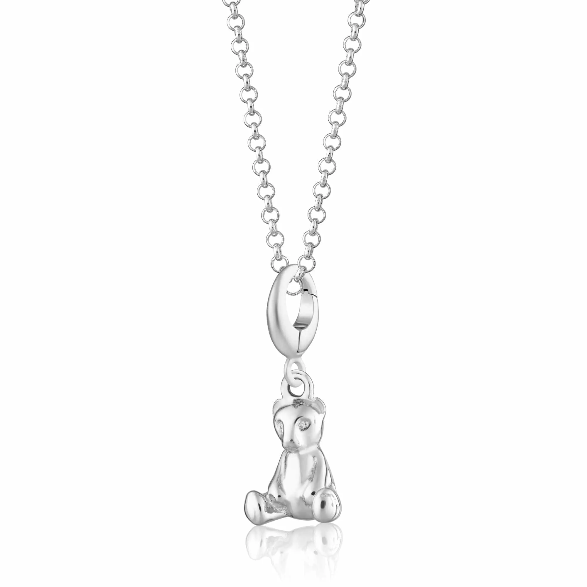 Silver Teddy Bear Necklace