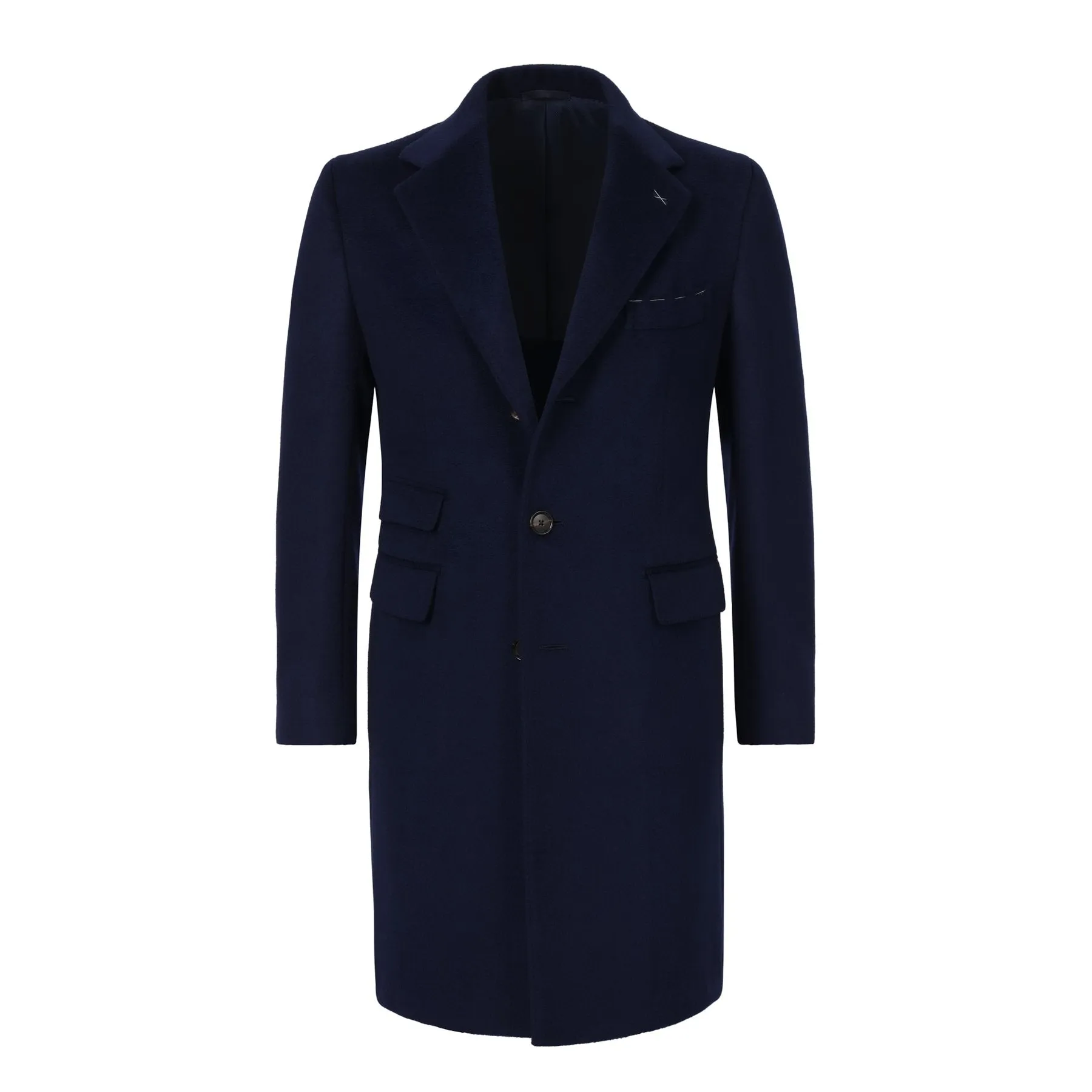 Single-Breasted Wool and Cashmere-Blend Cappotti Coat in Blue. Exclusively Made for Sartale