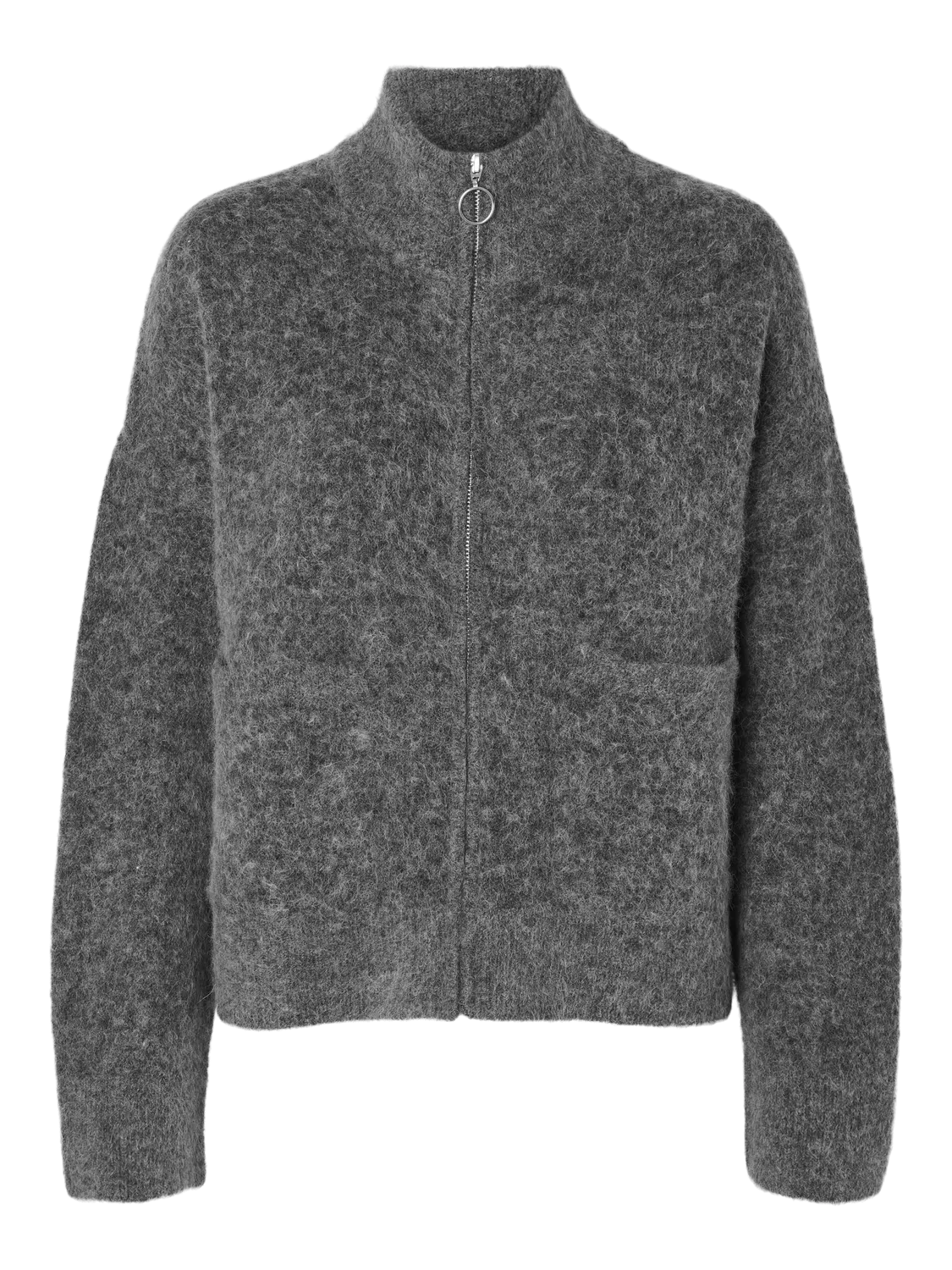 SLFSIA Knit Cardigan - Medium Grey Melange