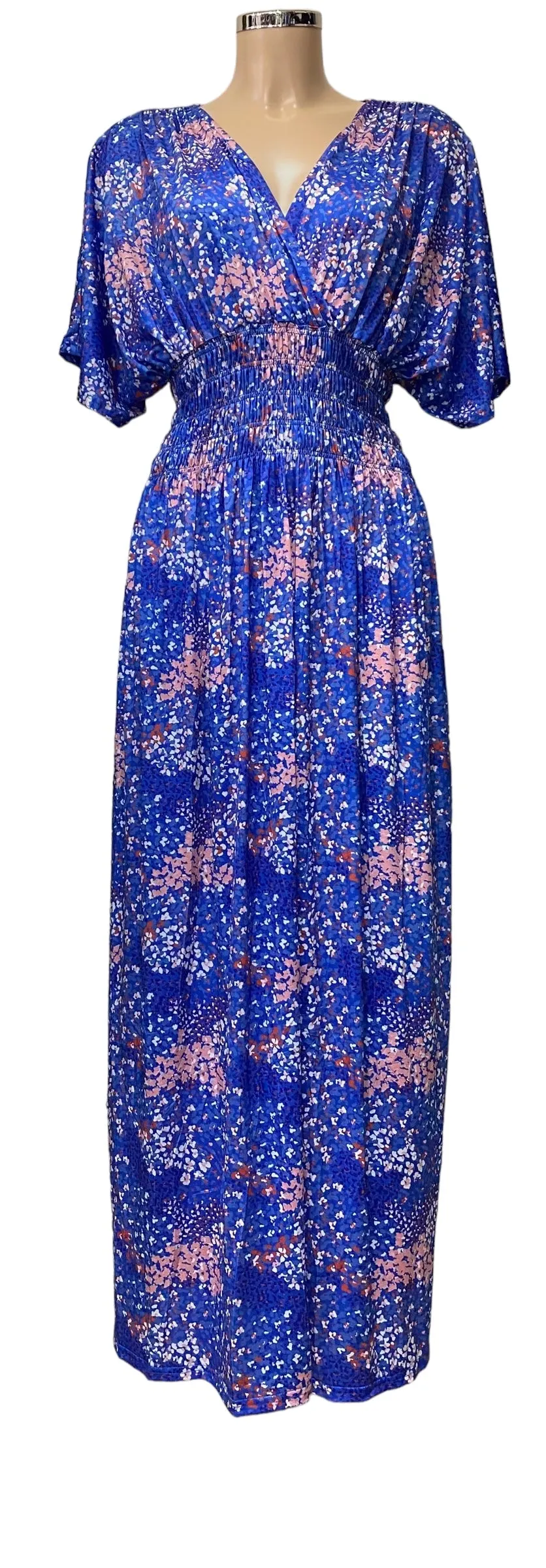 Slinky Fabric Crossover Style Printed Maxi Dress (5 Colours And Prints)