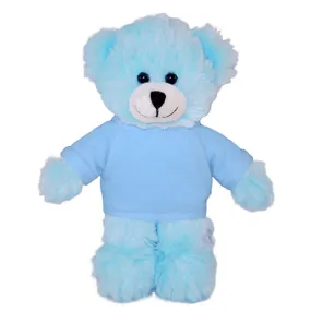 Soft Plush Blue Teddy Bear with Tee