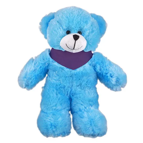 Soft Plush Stuffed Blue Teddy Bear with Bandana