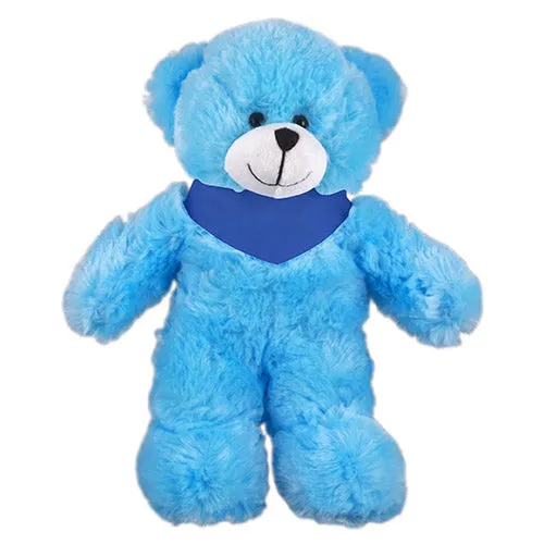 Soft Plush Stuffed Blue Teddy Bear with Bandana