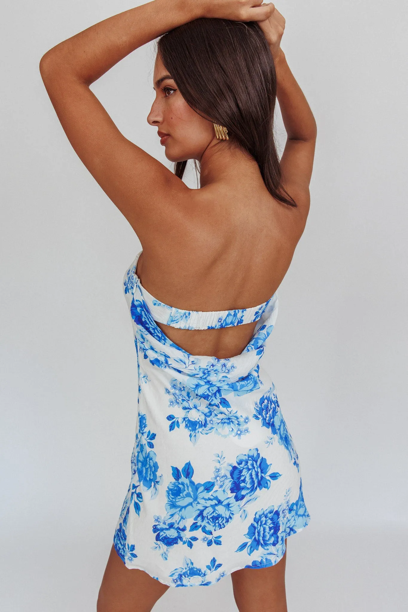 Sorbet Strapless Mini Dress Blue