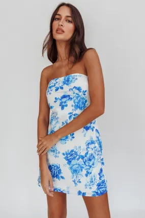 Sorbet Strapless Mini Dress Blue