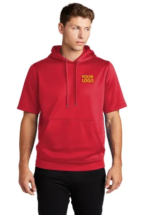 Sport-Tek Sport-Wick Fleece Short Sleeve Hooded Custom Pullovers, Deep Red