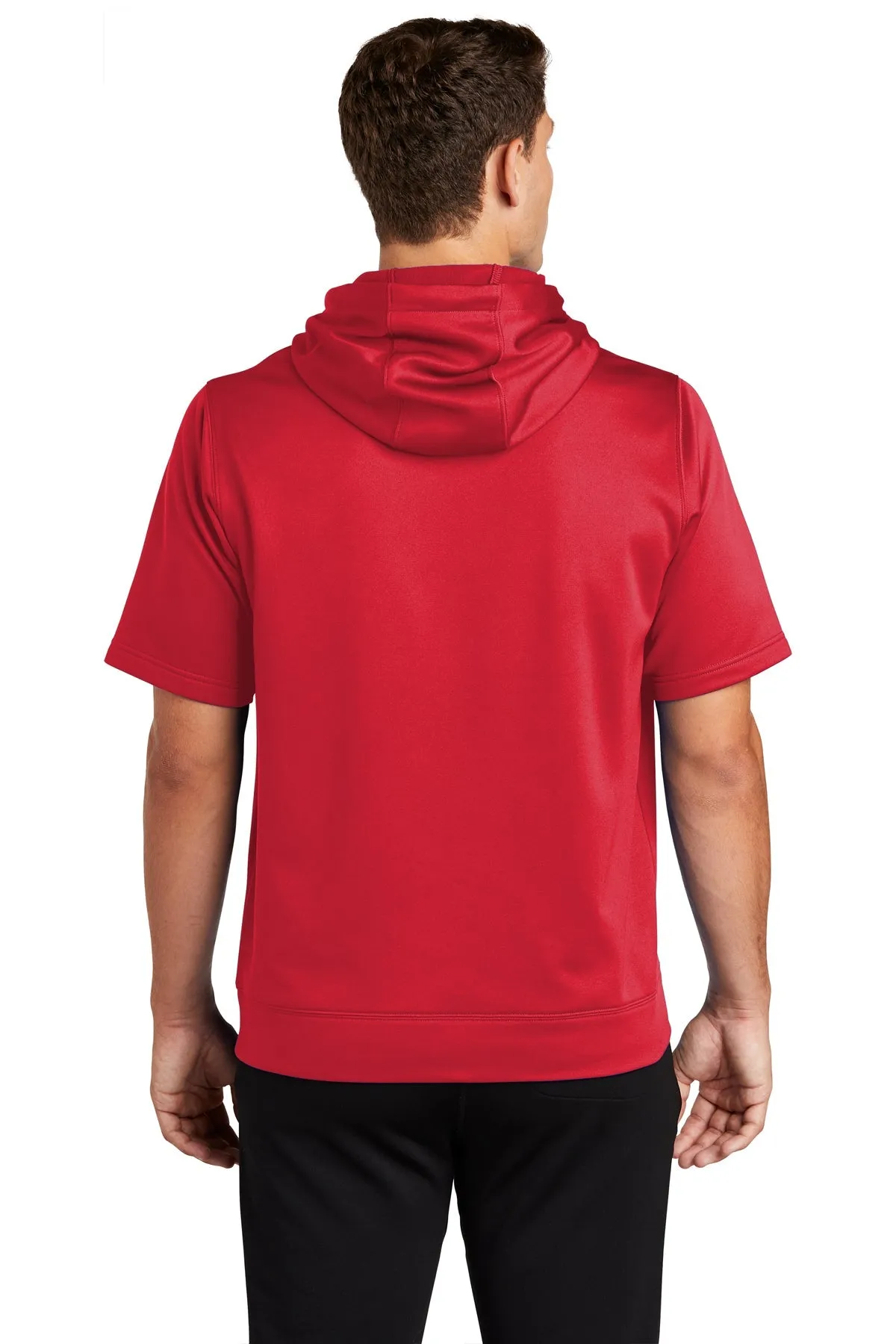 Sport-Tek Sport-Wick Fleece Short Sleeve Hooded Custom Pullovers, Deep Red