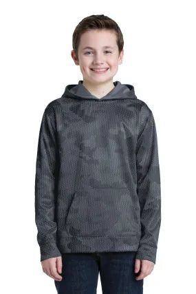 Sport-Tek YST240: Youth Sport-Wick CamoHex Fleece Hooded Pullover