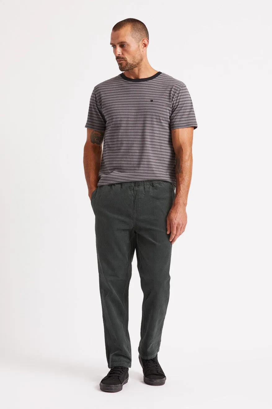 Steady Taper Elastic Waistband Pant - Washed Black Corduroy