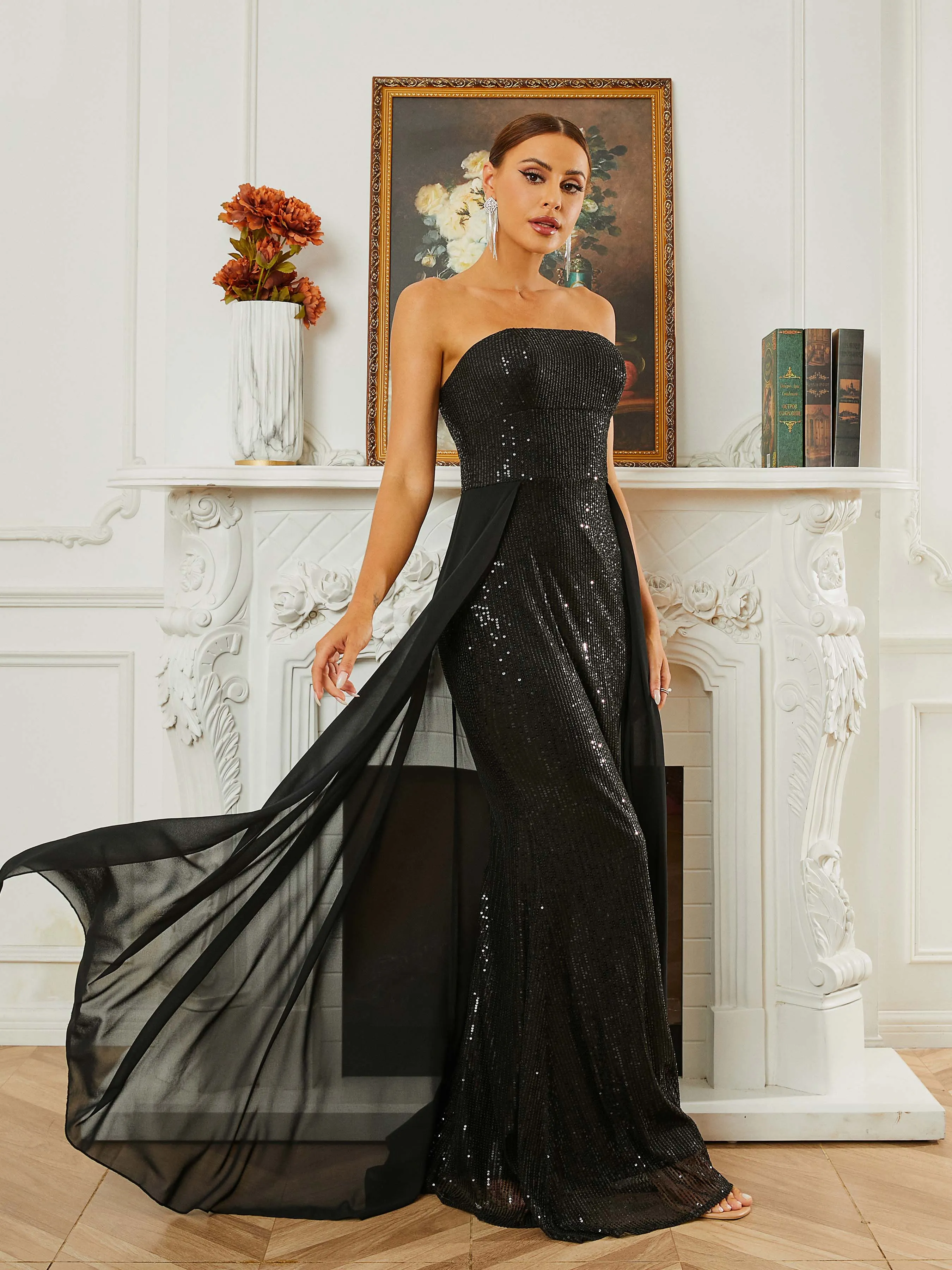 Strapless Off Shoulder Backless A-Line Evening Dress RJP10034