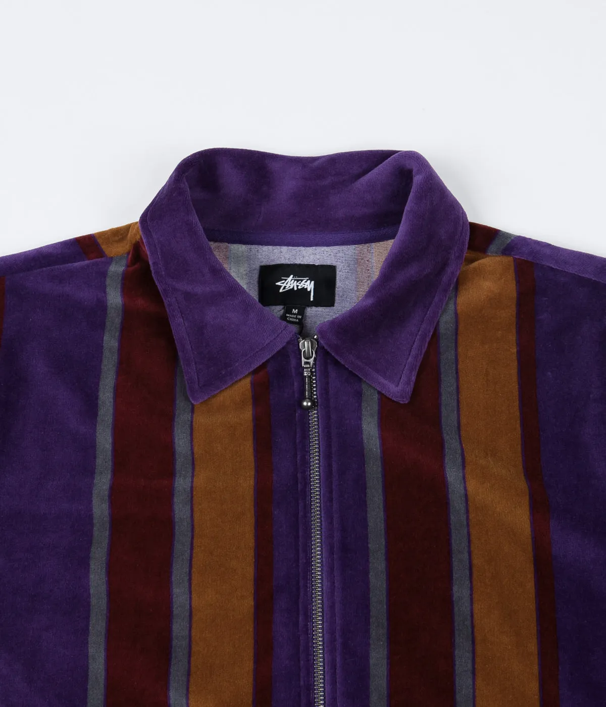 Stussy Roland Stripe Full Zip Jacket - Purple