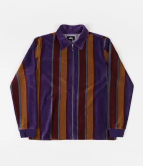 Stussy Roland Stripe Full Zip Jacket - Purple