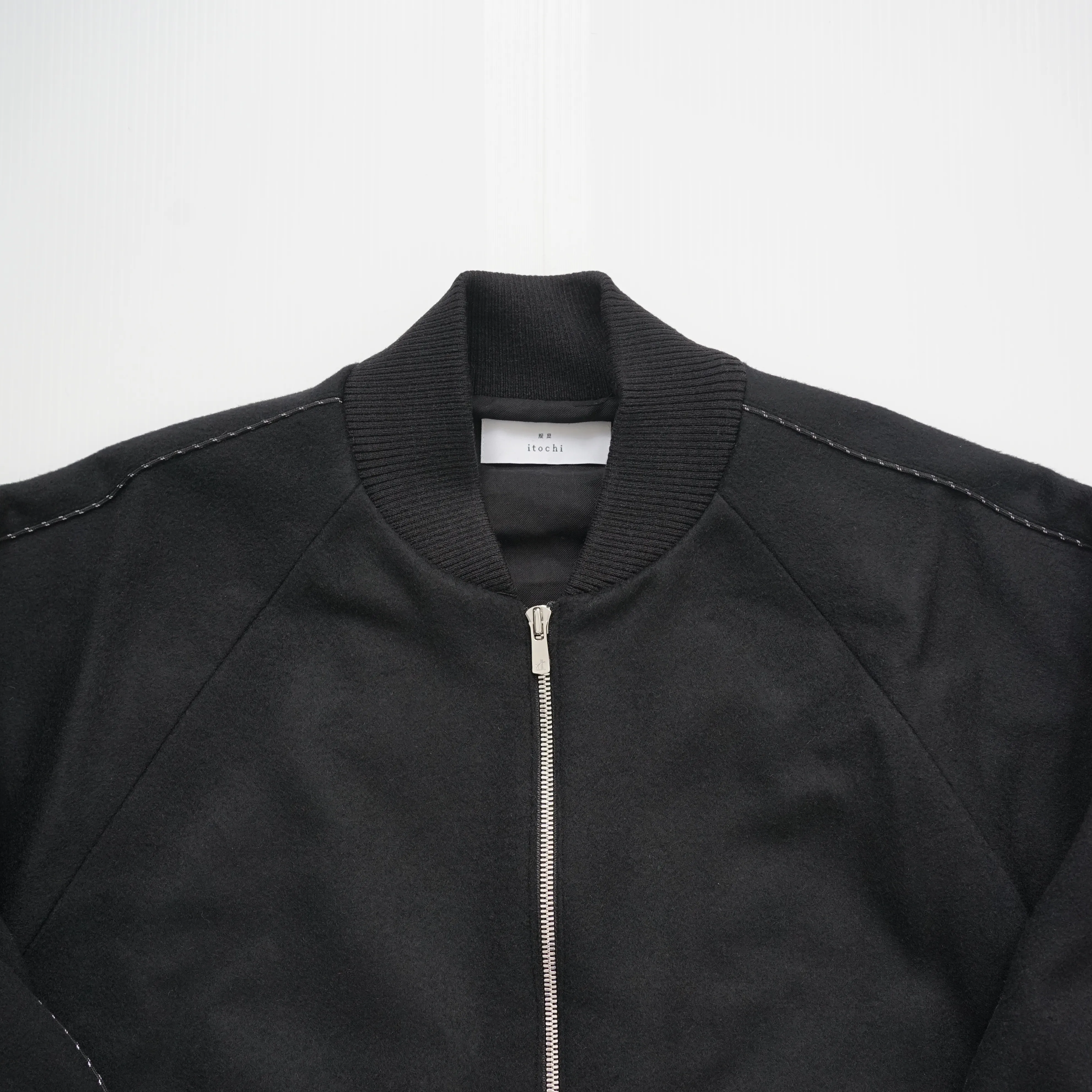 super100's wool beaver minimalistic bomber jacket