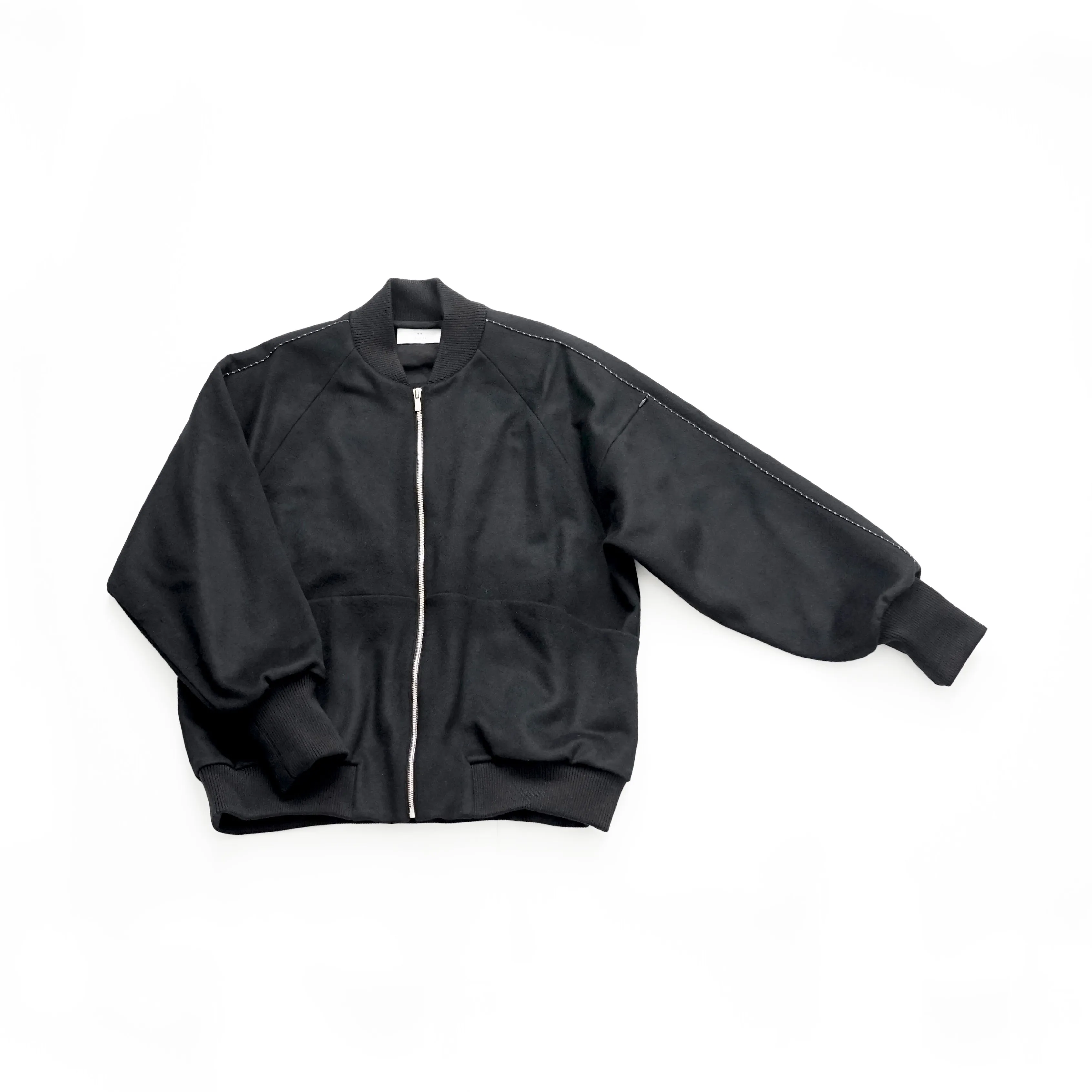 super100's wool beaver minimalistic bomber jacket