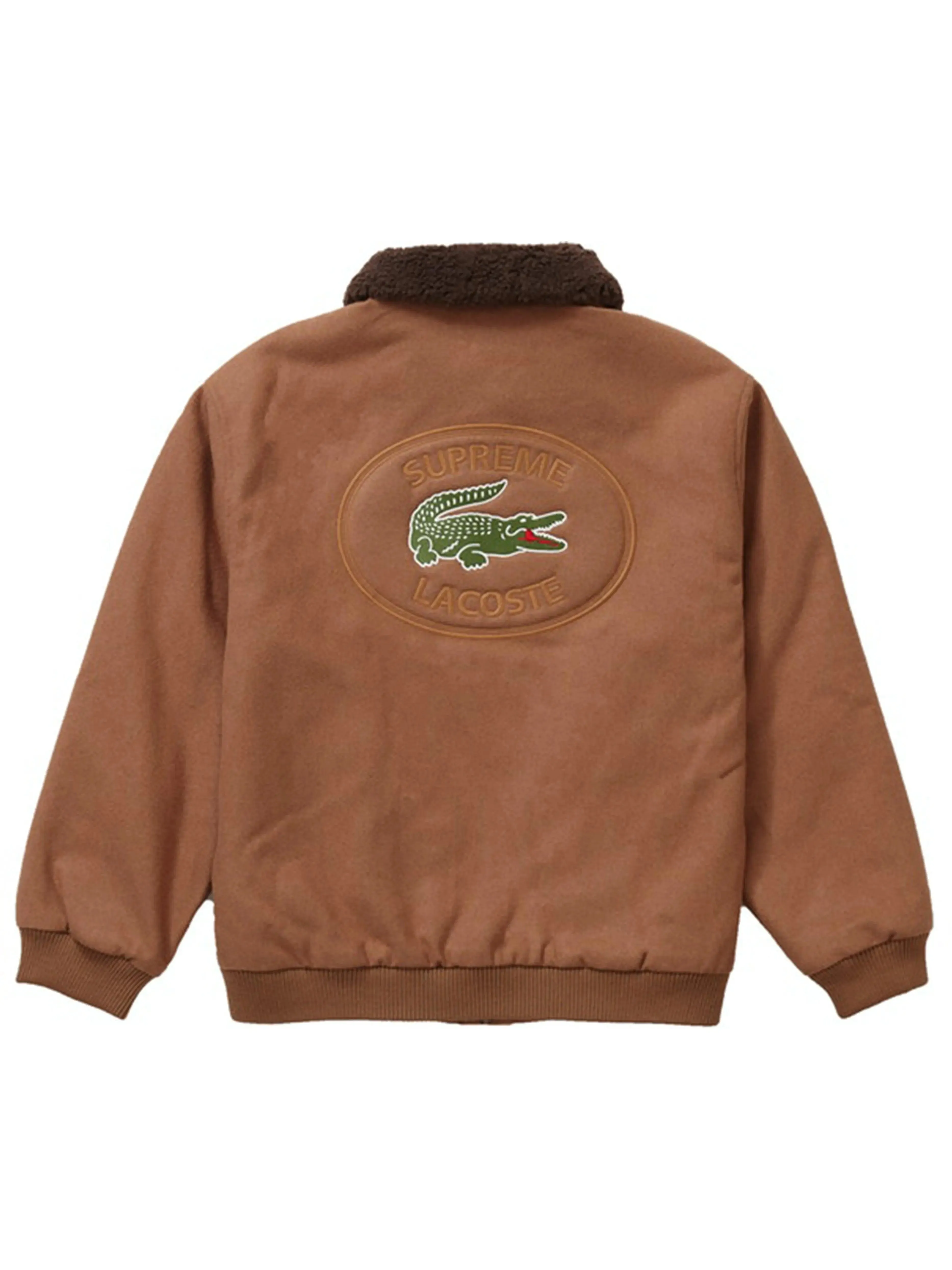 Supreme LACOSTE Wool Bomber Jacket Tan [FW19]