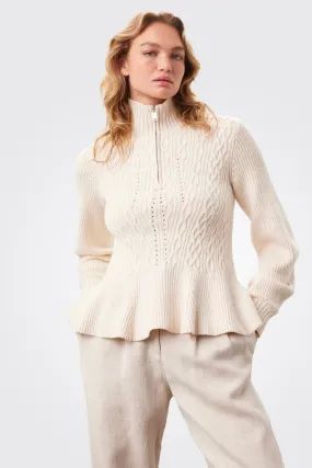 Susanna Peplum Polo - Ivory