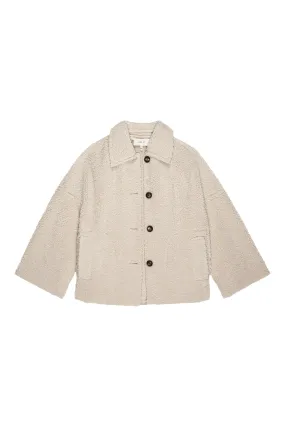 The Great Cropped Plush Car Coat in Malt