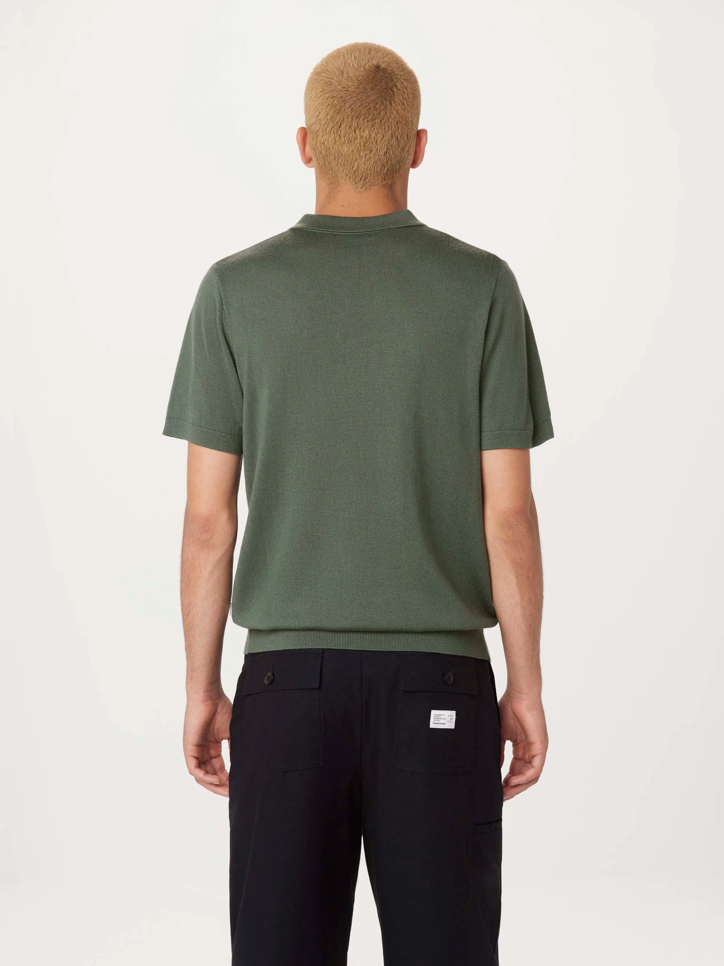 The Johnny Collar Merino Polo in Light Green