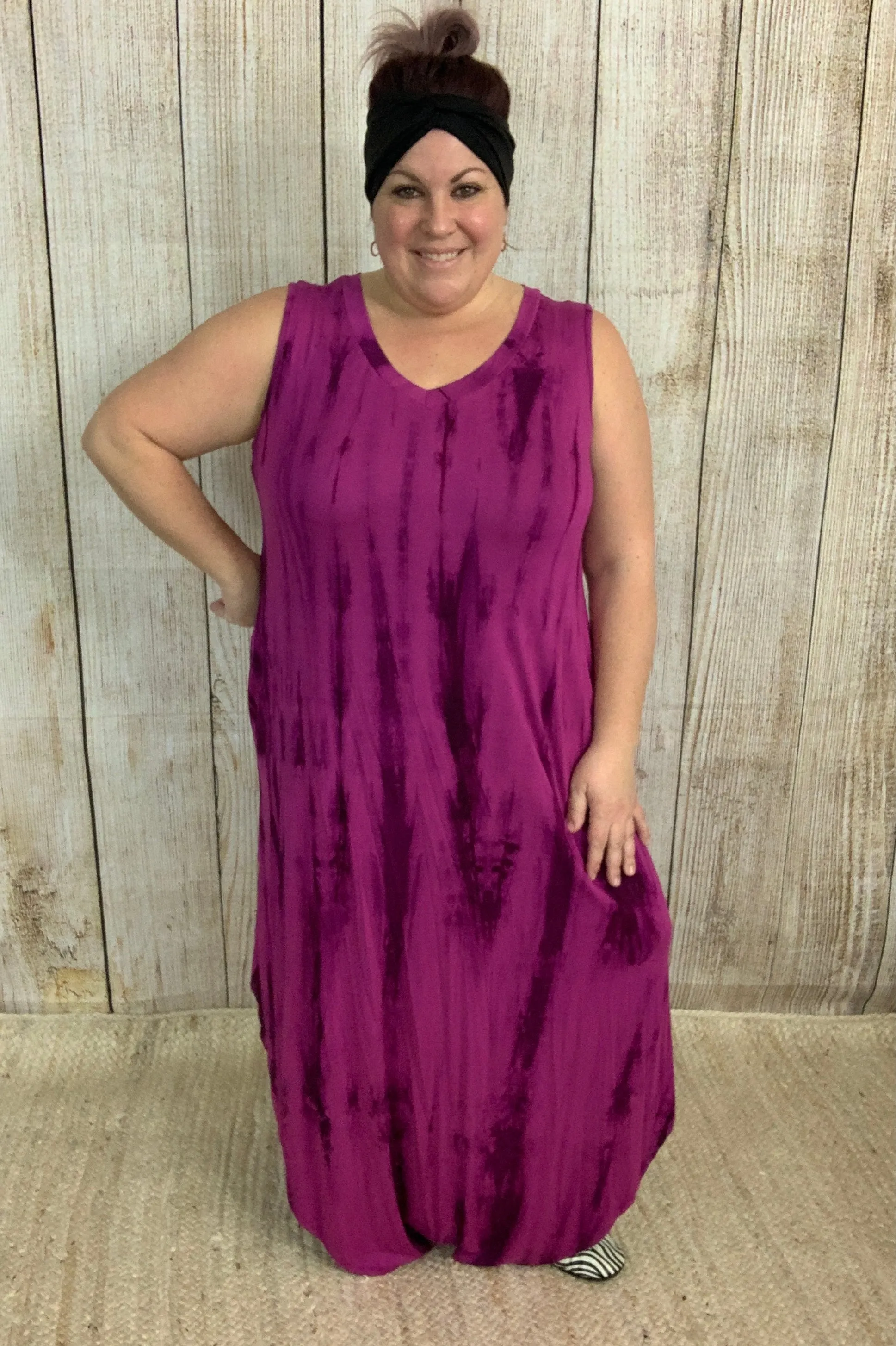 Tie Dye Sleeveless Maxi Dress