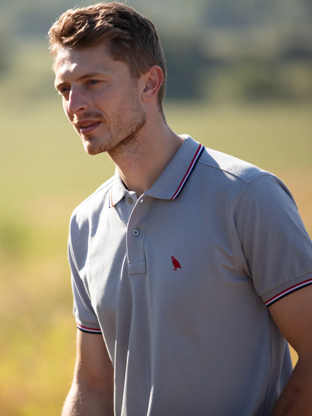 Tipped Polo Shirt - Grey