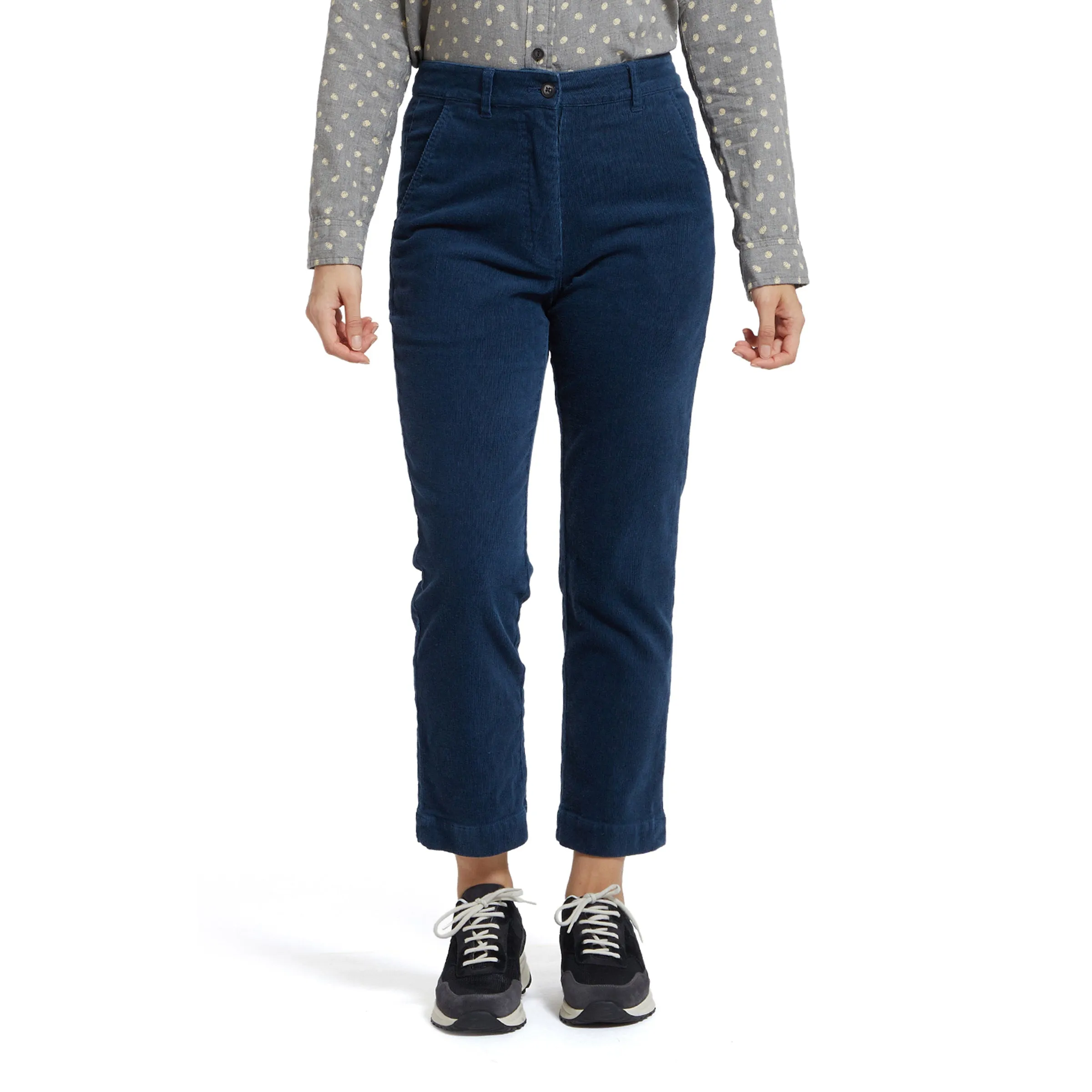 Tracy Stretch Slim Ankle Corduroy Pants - Indigo (Final Sale)