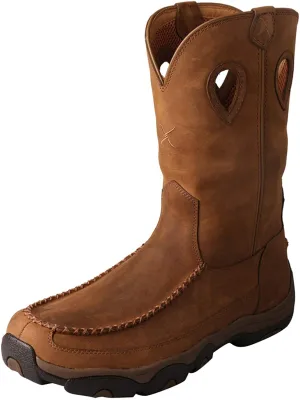 Twisted X Men's Work 11" Comp Toe Pull-On Hiker Boot - WP, Distressed Saddle/Saddle, 11(M)