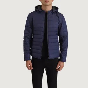 Tyler Blue Hooded Puffer Jacket