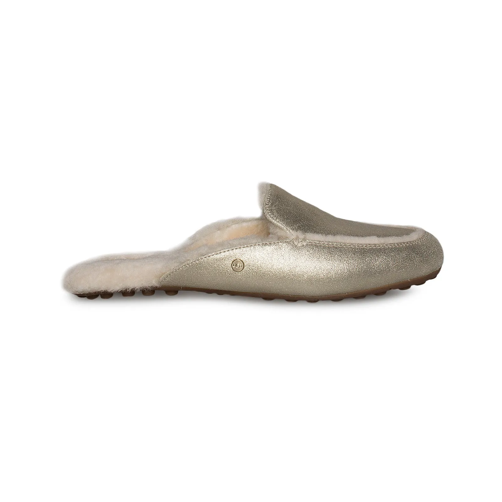 UGG Lane Metallic Platinum Gold Slippers - Women's