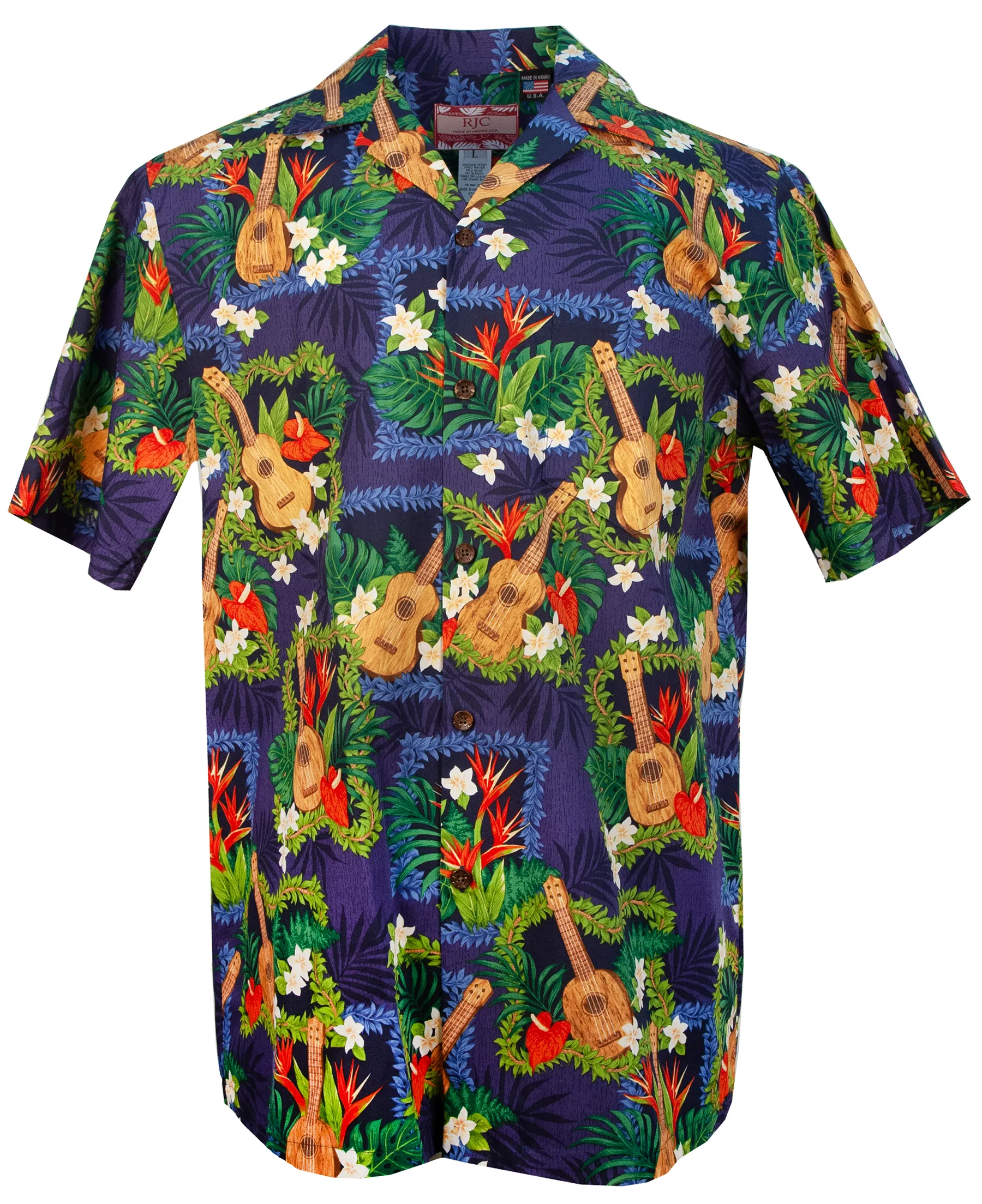 Ukulele Paradise Mens Shirt in Navy