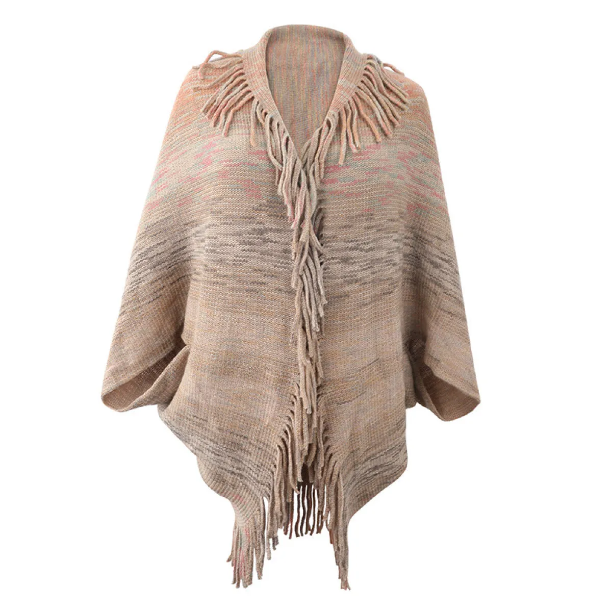 Ultra Soft Oversized Lapel Neck Batwing Sleeve Fringe Sweater Cardigan