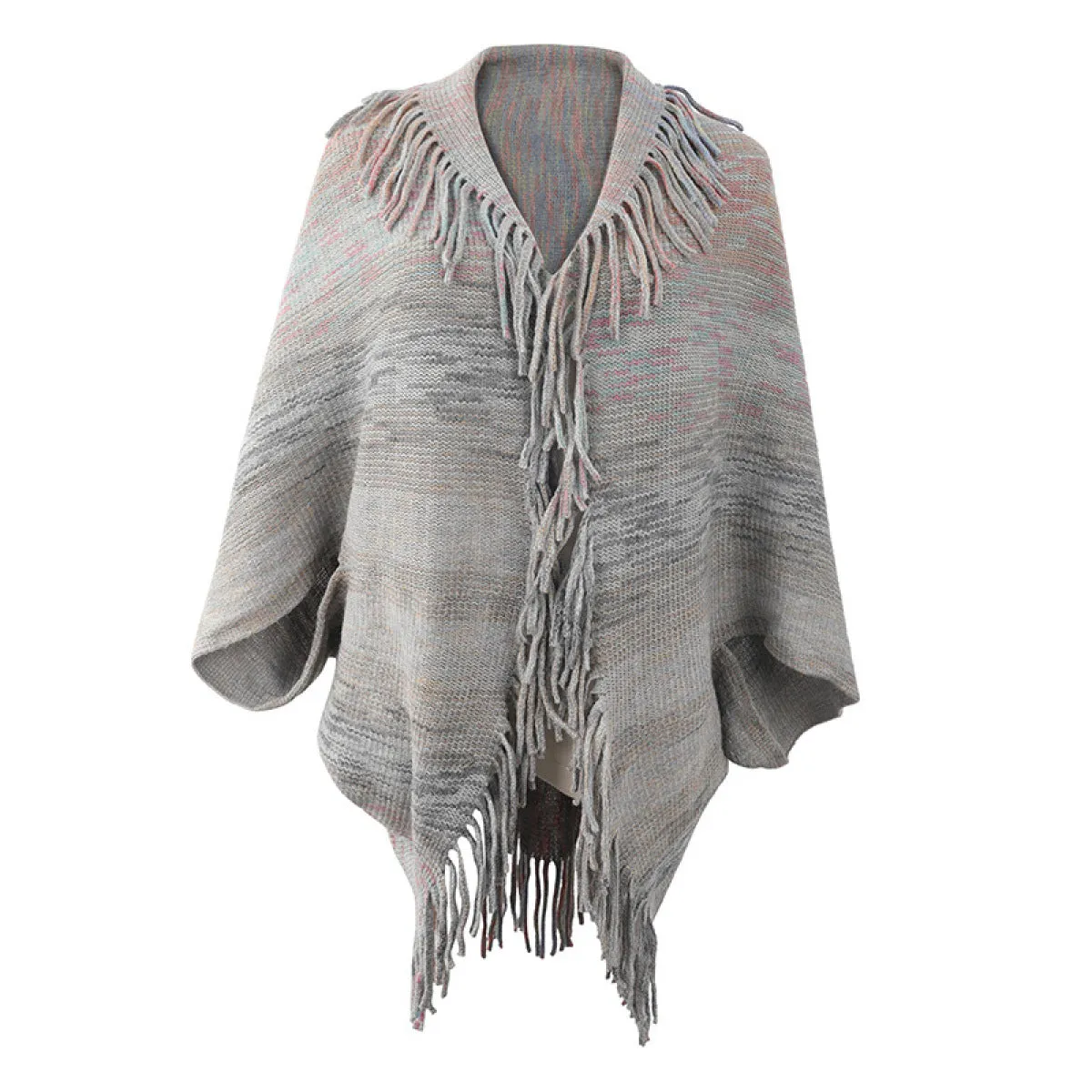 Ultra Soft Oversized Lapel Neck Batwing Sleeve Fringe Sweater Cardigan