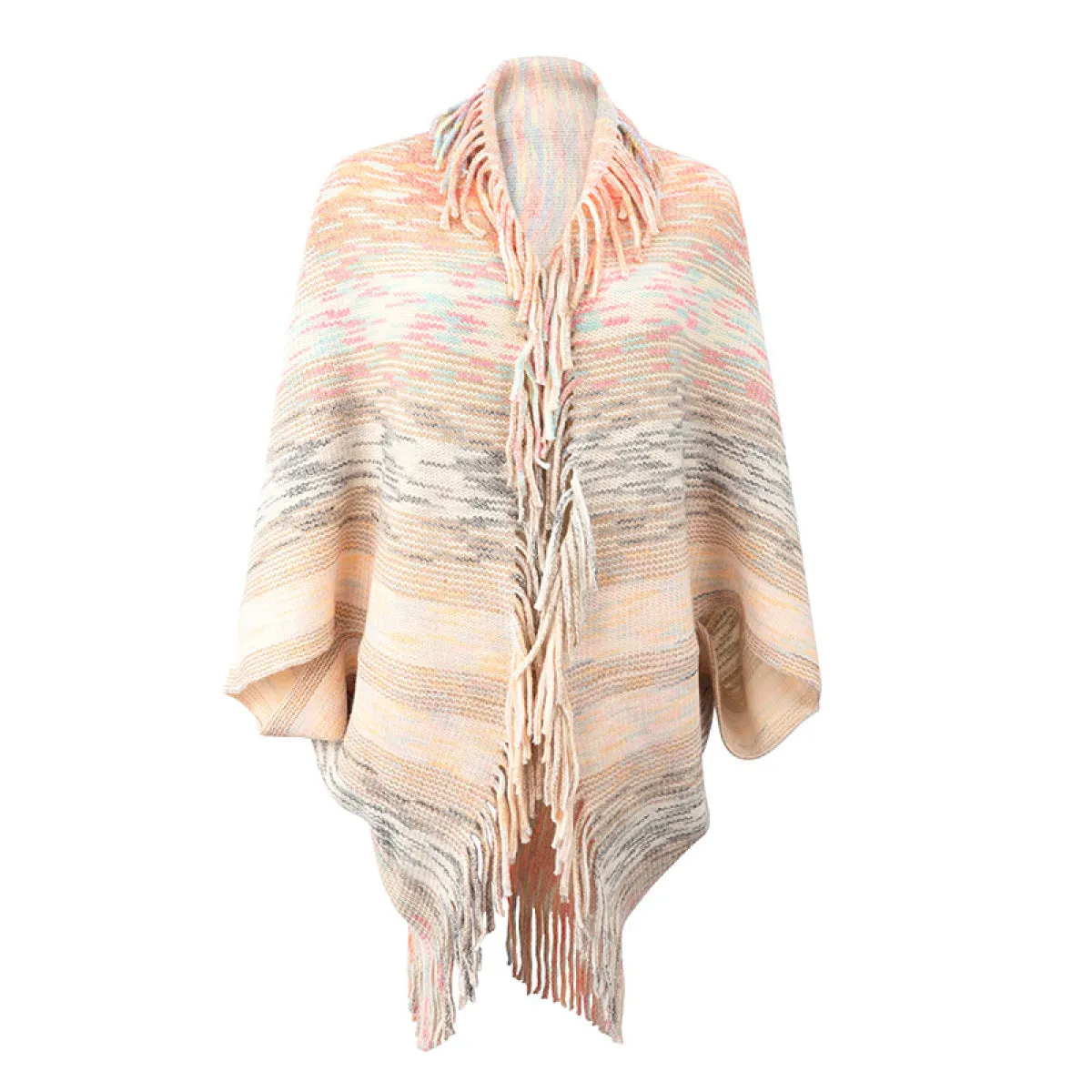 Ultra Soft Oversized Lapel Neck Batwing Sleeve Fringe Sweater Cardigan