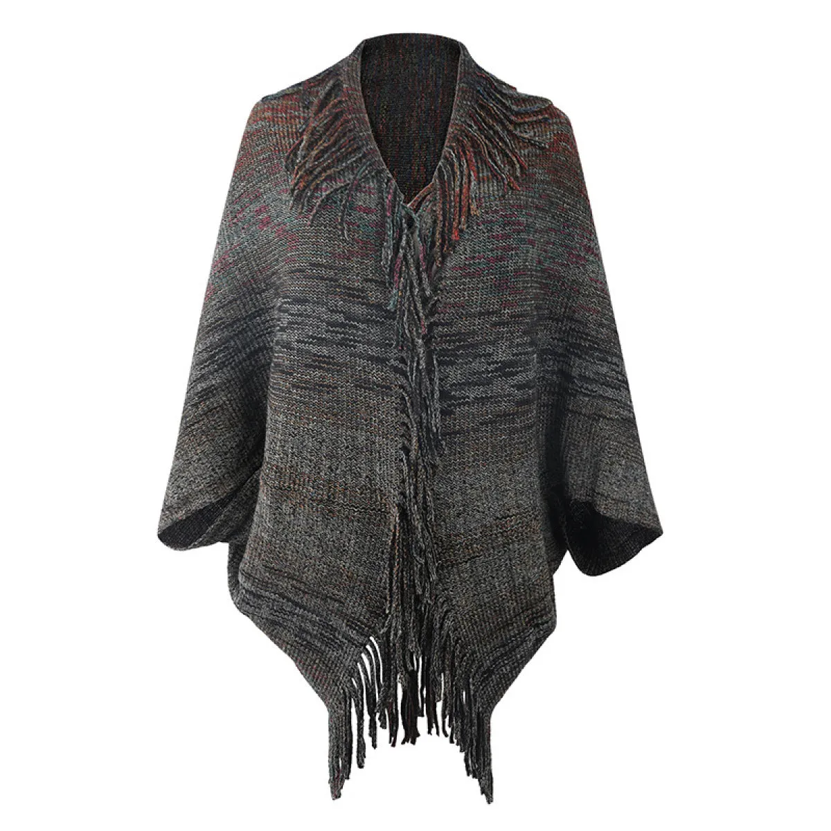 Ultra Soft Oversized Lapel Neck Batwing Sleeve Fringe Sweater Cardigan