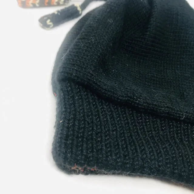 Unbranded  Black Orange Wool Knit Beads Winter Cap 2400-679-11521