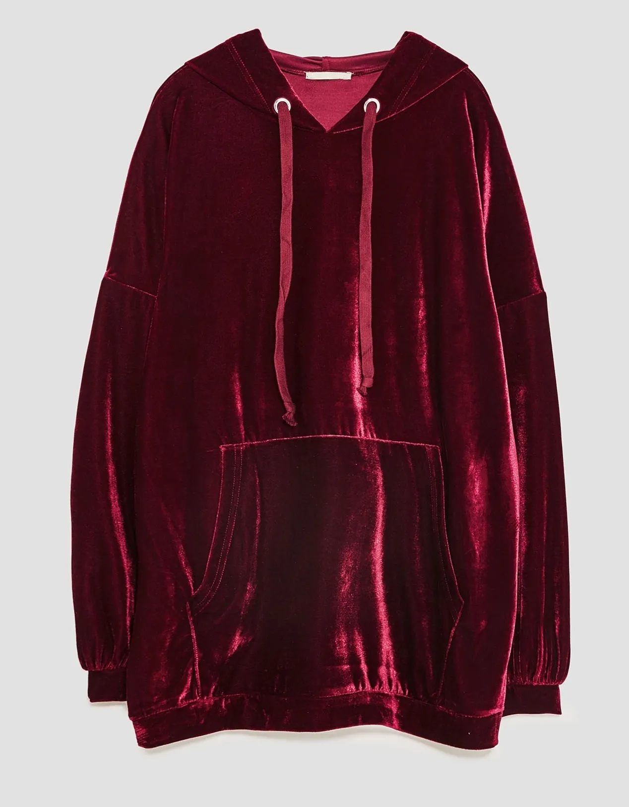 Unisex Oversized Burgundy Velvet Hoodie / Pullover Premium Quality