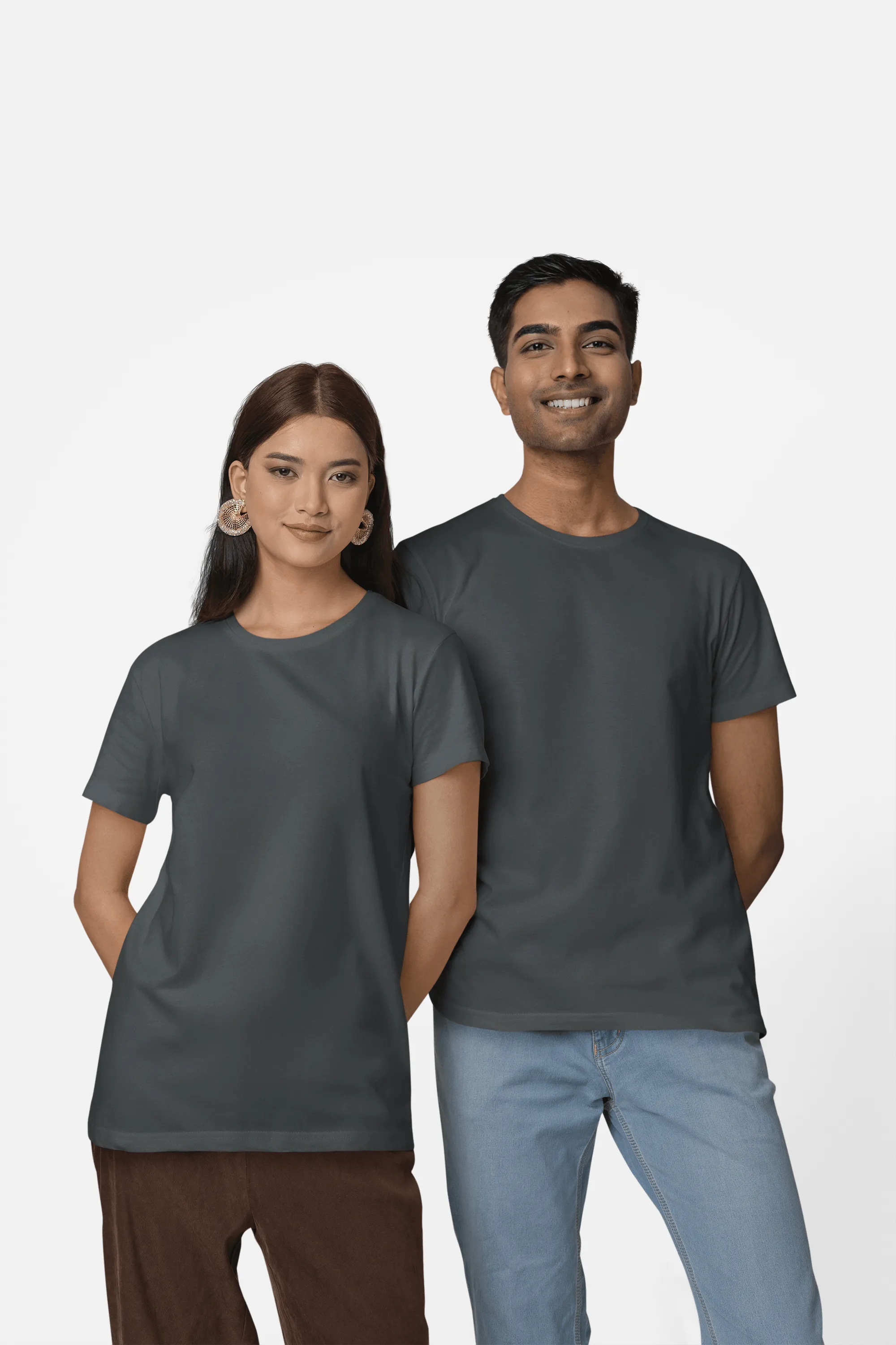 Unisex Regular Fit T-Shirt - 100% Cotton, Bio-Washed (Charcoal Melange)