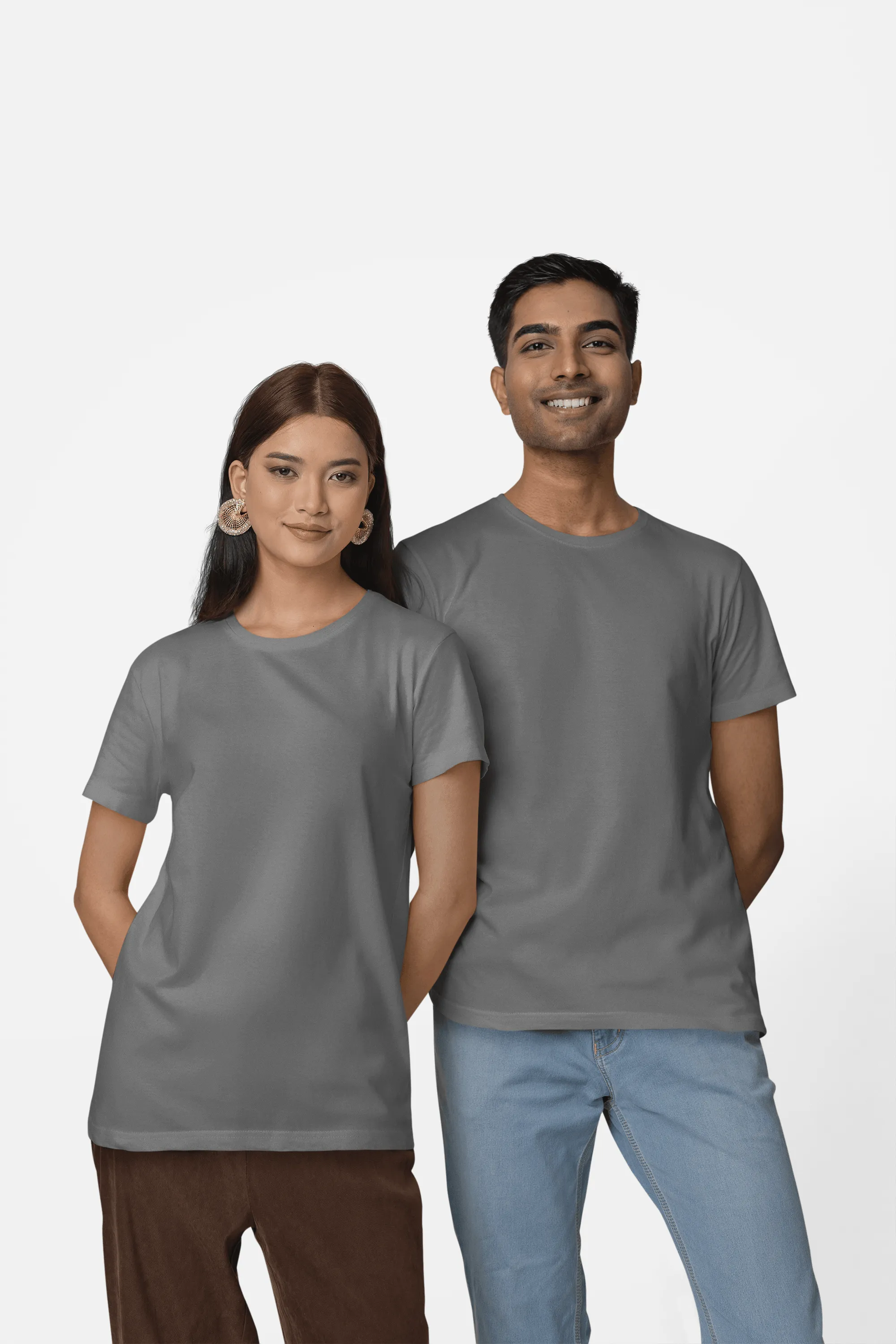 Unisex Regular Fit T-Shirt - 100% Cotton, Bio-Washed (Charcoal Melange)